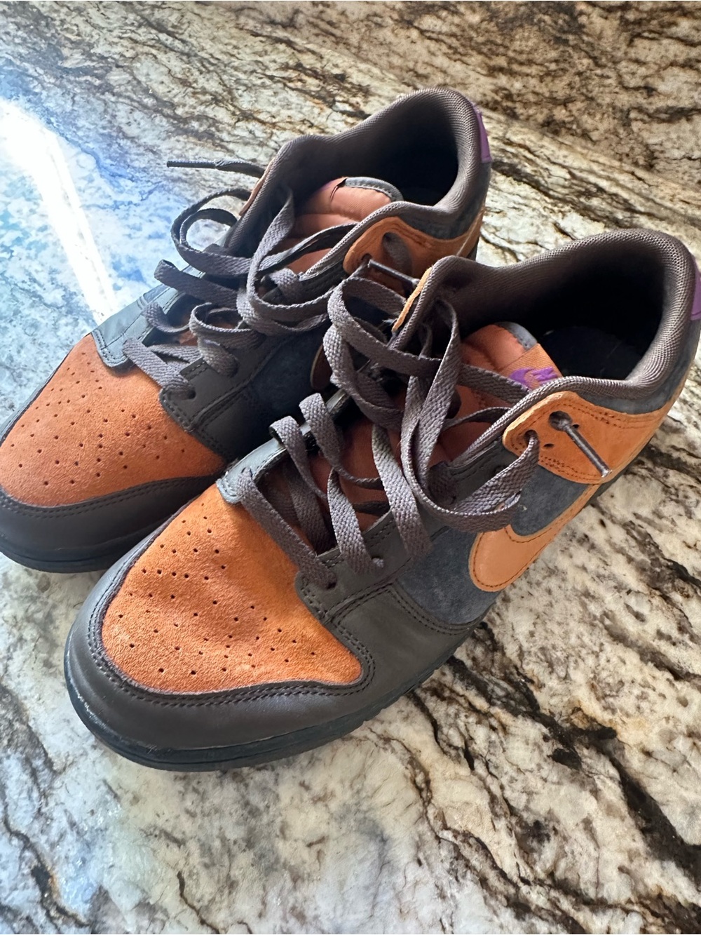 Nike Kids Orange and Brown Low-Top Sneakers